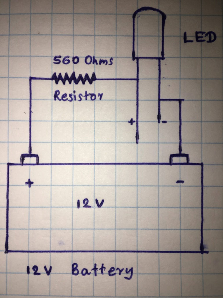 Tilslutning af en LED til 12 volt