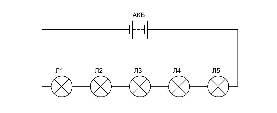 Ledningsdiagram i serie