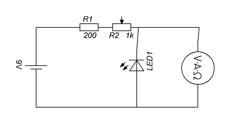 Kontrol af en LED med et batteri