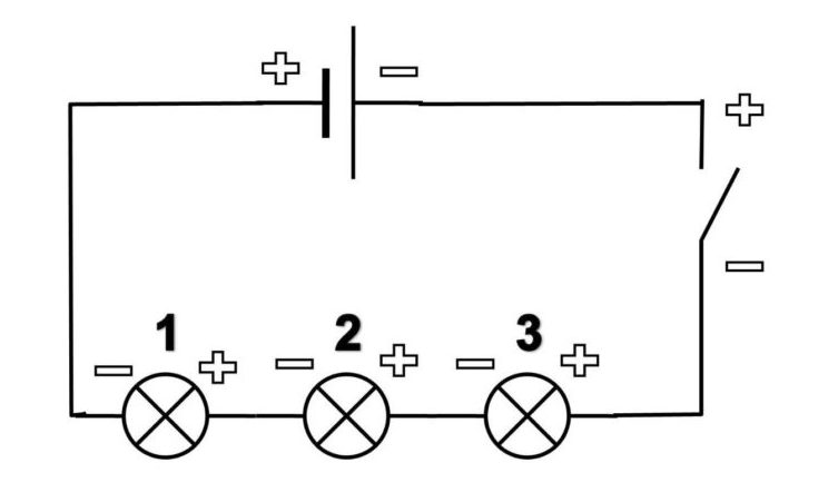 Lampe ledningsdiagram i serie.