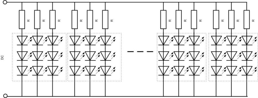 Diagram for en LED-strimmel.