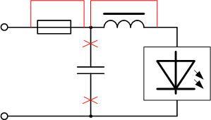 Endelig ledningsdiagram for lysdioder i stedet for DRL'er.