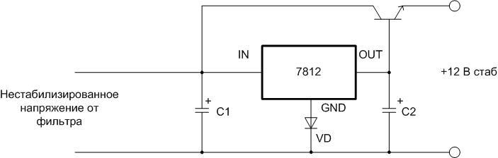 Ekstern p-n-p-transistor.