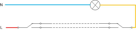 Sådan tilsluttes to-vejs tommelfingerhjulskontakt - skematisk diagram