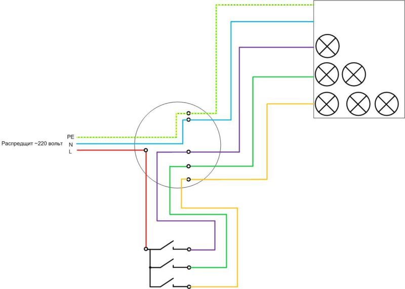 Sådan tilsluttes en Triple Switch - Ledningsdiagram