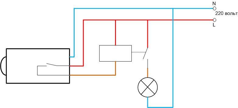 Tilslutningsdiagram for en belysningsstyrkeføler