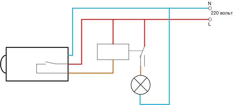 Tilslutningsdiagram for en belysningsstyrkeføler