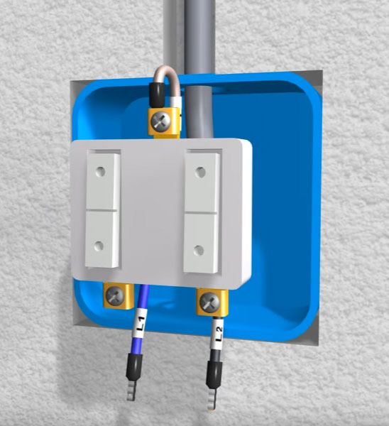 Ledningsdiagram til to lysarmaturer ved én afbryder